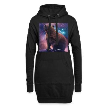 Wasserschwein - Hoodie-Kleid - Schwarz - Vorne