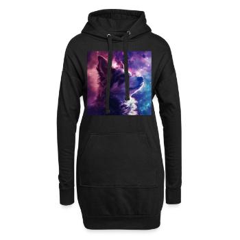Chien - Sweat-shirt à capuche long Femme - noir - Devant