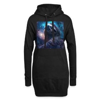 Faultier - Hoodie-Kleid - Schwarz - Vorne