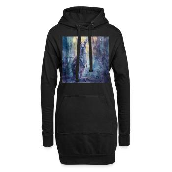 Kangourou - Sweat-shirt à capuche long Femme - noir - Devant