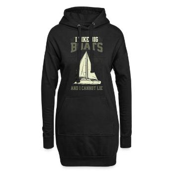 J’aime les grands bateaux et je ne peux pas mentir - voilier - Sweat-shirt à capuche long Femme - noir - Devant