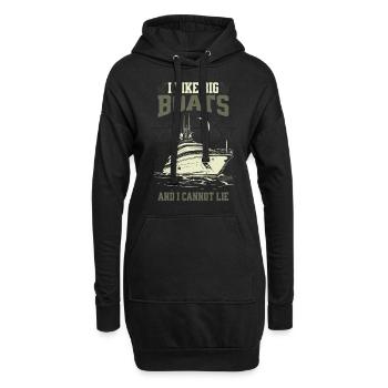 I Like Big Boats And I Cannot Lie Yacht Moonlight - Hoodie Dress - black - Front
