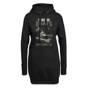 I Like Big Boats And I Cannot Lie Tropical Yacht - Hoodie Dress - black - Front