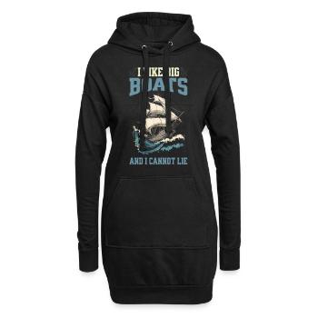 J’aime les grands bateaux et je ne peux pas mentir – voilier - Sweat-shirt à capuche long Femme - noir - Devant