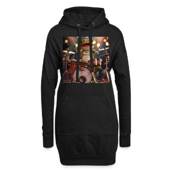 Grenouille - Sweat-shirt à capuche long Femme - noir - Devant