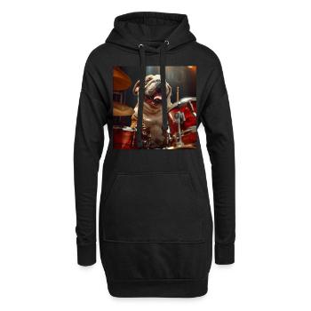 Chien - Sweat-shirt à capuche long Femme - noir - Devant