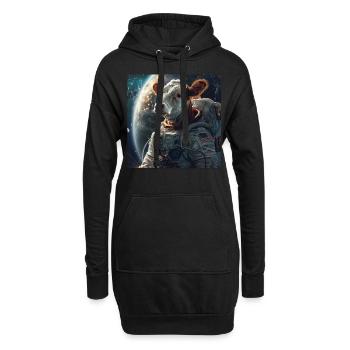 Kuh - Hoodie-Kleid - Schwarz - Vorne