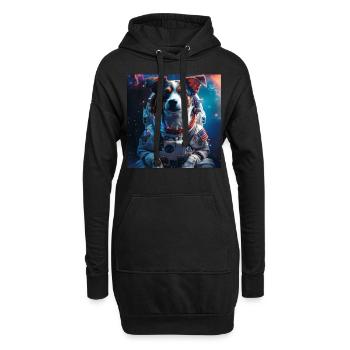 Chien - Sweat-shirt à capuche long Femme - noir - Devant