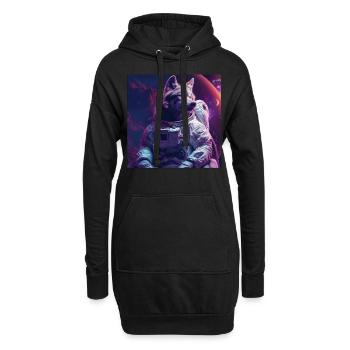Wolf - Hoodie-Kleid - Schwarz - Vorne