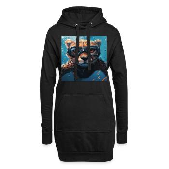 Guépard - Sweat-shirt à capuche long Femme - noir - Devant