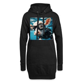 Kuh - Hoodie-Kleid - Schwarz - Vorne