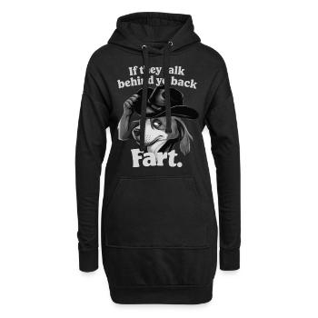 Chien - Sweat-shirt à capuche long Femme - noir - Devant