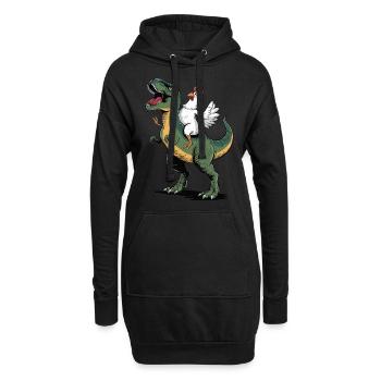Huhn - Hoodie-Kleid - Schwarz - Vorne