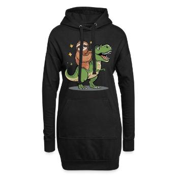 Faultier - Hoodie-Kleid - Schwarz - Vorne