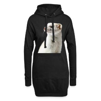 Hermelin - Hoodie-Kleid - Schwarz - Vorne