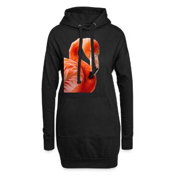 Flamingo - Hoodie-Kleid - Schwarz - Vorne