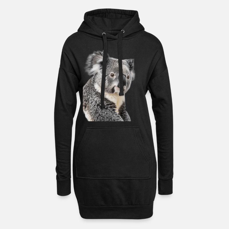 Koala - Hoodie-Kleid - Schwarz