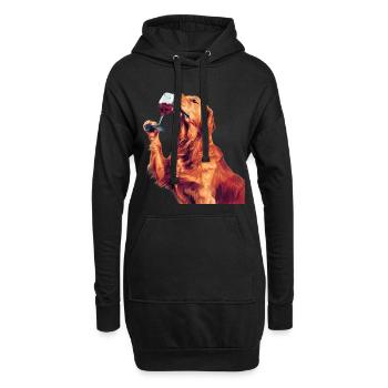 Golden retriever - Sweat-shirt à capuche long Femme - noir - Devant