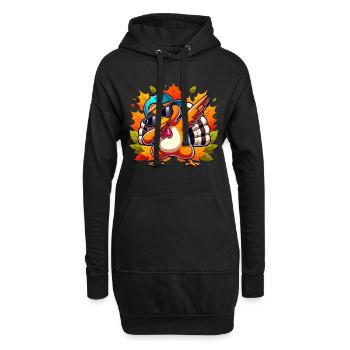 familiensegeCooler Dabbin' Truthahn Thanksgiving D - Hoodie-Kleid - Schwarz - Vorne