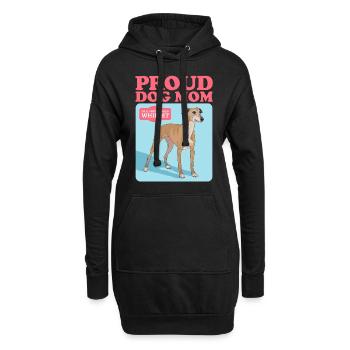 Whippet Mom Petit lévrier anglais Cadeau - Sweat-shirt à capuche long Femme - noir - Devant