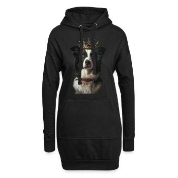 Border Collie - Hoodie-Kleid - Schwarz - Vorne