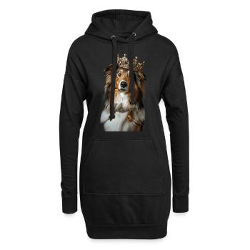 Shetland Sheepdog - Hoodie-Kleid - Schwarz - Vorne