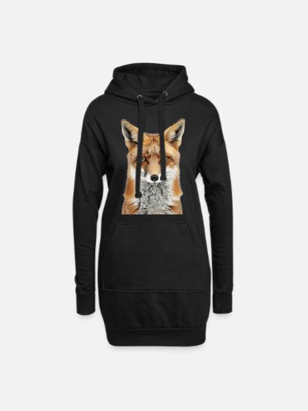 Renard - Sweat-shirt à capuche long Femme - noir