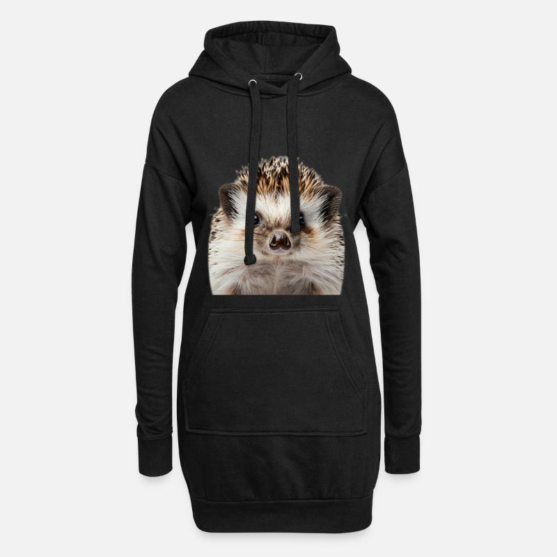 Igel - Hoodie-Kleid - Schwarz