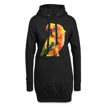 Sittiche - Hoodie-Kleid - Schwarz - Vorne