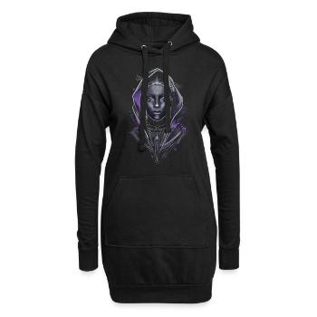 Œuvre d’art du Mois de l’histoire des Noirs afro futuriste - Sweat-shirt à capuche long Femme - noir - Devant