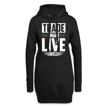Trading Forex Trader Marché financier - Sweat-shirt à capuche long Femme - noir - Devant