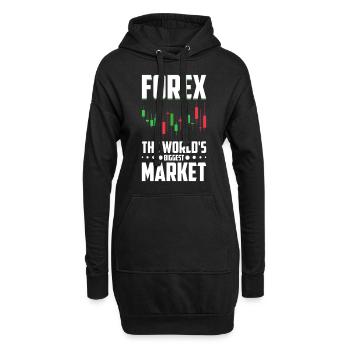 Trading Forex Trader Marché financier - Sweat-shirt à capuche long Femme - noir - Devant