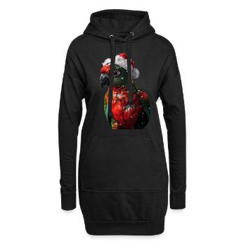 Papagei - Hoodie-Kleid - Schwarz - Vorne