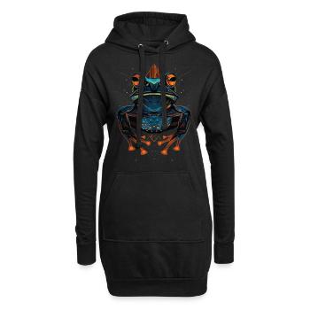 Grenouille - Sweat-shirt à capuche long Femme - noir - Devant