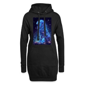 Vierge - Sweat-shirt à capuche long Femme - noir - Devant