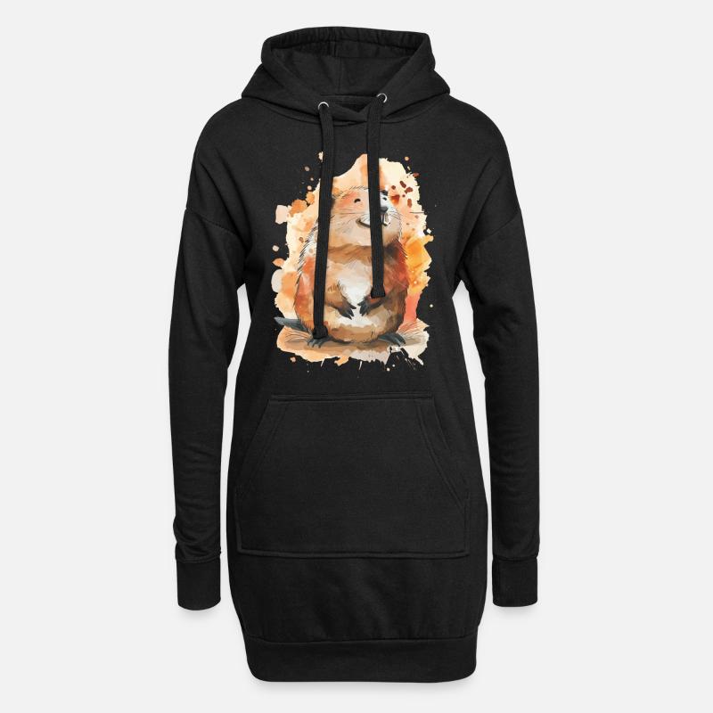 Biber - Hoodie-Kleid - Schwarz