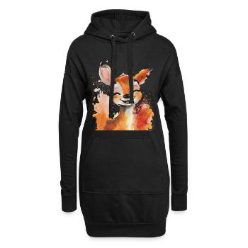 Reh - Hoodie-Kleid - Schwarz - Vorne