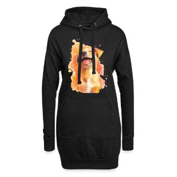 Chien - Sweat-shirt à capuche long Femme - noir - Devant