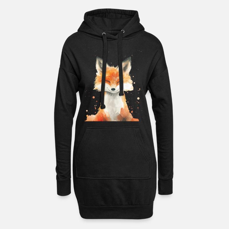 Fuchs - Hoodie-Kleid - Schwarz