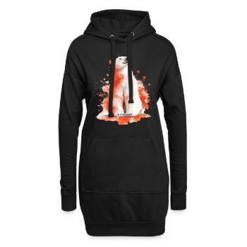 Ours blanc - Sweat-shirt à capuche long Femme - noir - Devant
