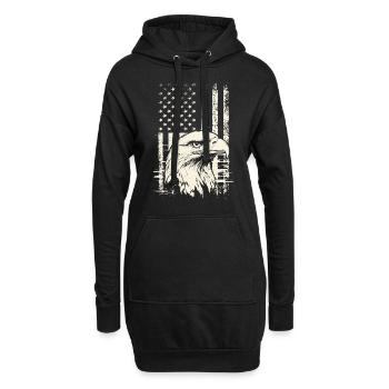 USA Patriot Weißkopfseeadler 4. Juli Veterans Day - Hoodie-Kleid - Schwarz - Vorne