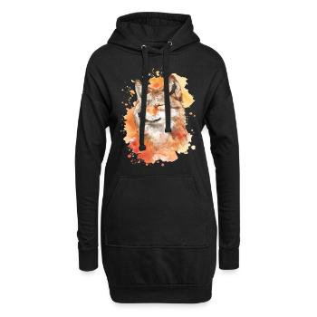Wolf - Hoodie-Kleid - Schwarz - Vorne
