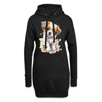 Chien - Sweat-shirt à capuche long Femme - noir - Devant