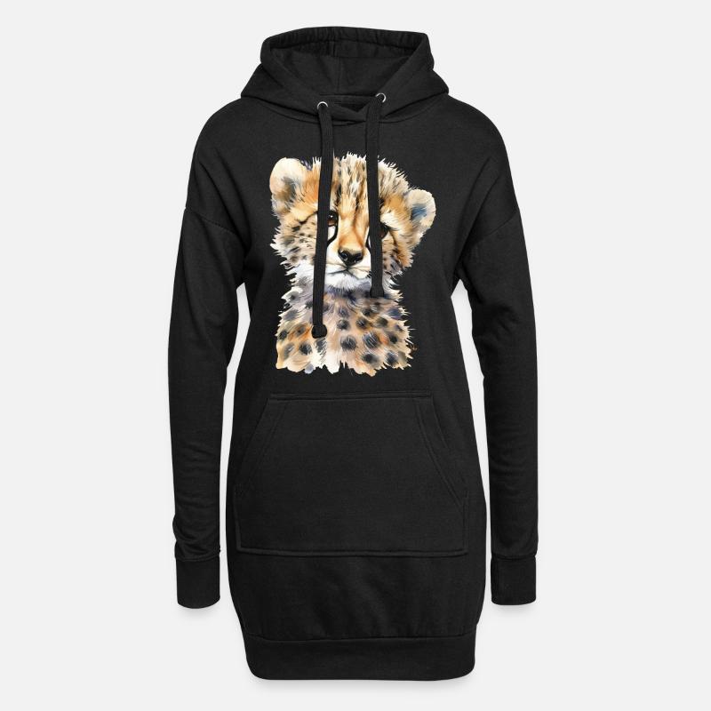 Gepard - Hoodie-Kleid - Schwarz
