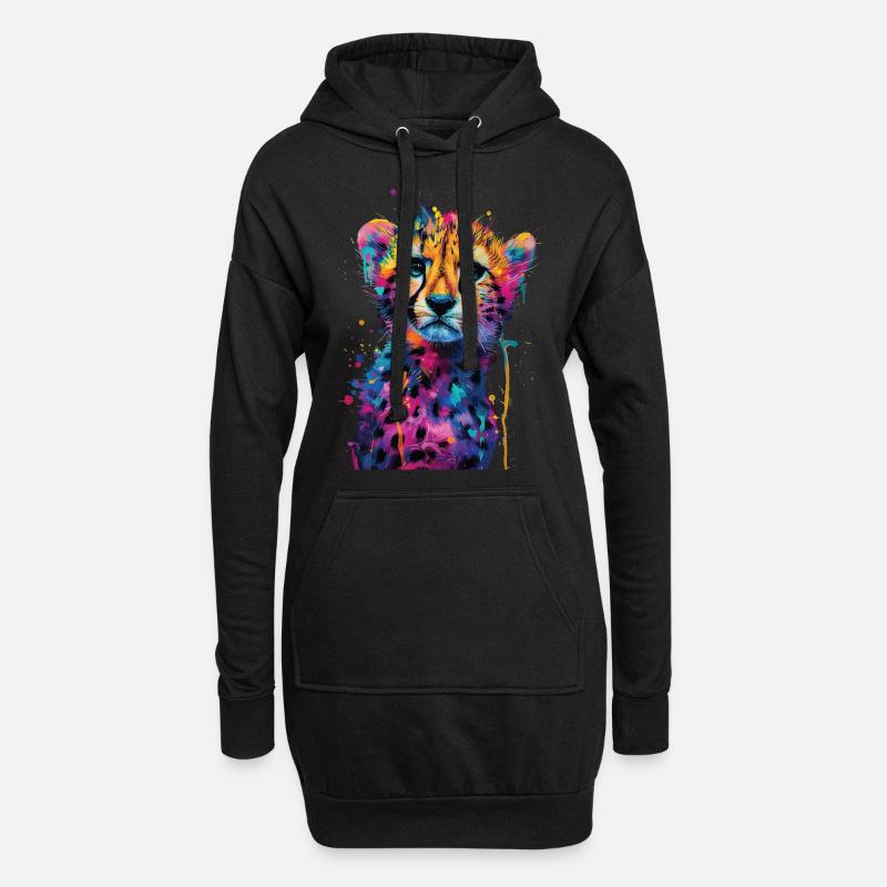 Gepard - Hoodie-Kleid - Schwarz