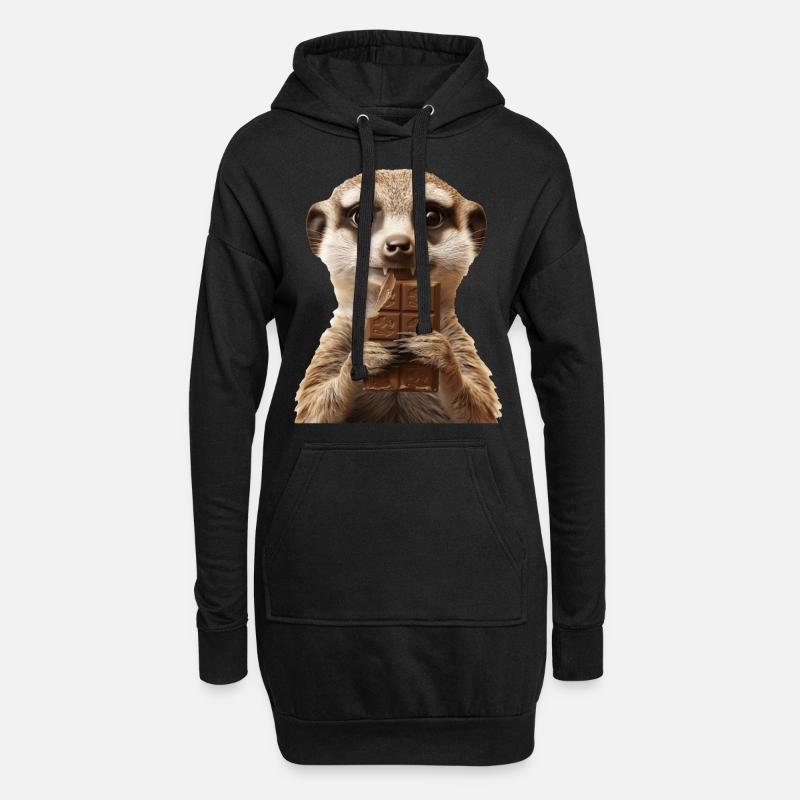 Erdmännchen - Hoodie-Kleid - Schwarz