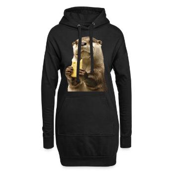 Otter - Hoodie-Kleid - Schwarz - Vorne