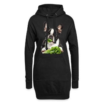 Chien - Sweat-shirt à capuche long Femme - noir - Devant