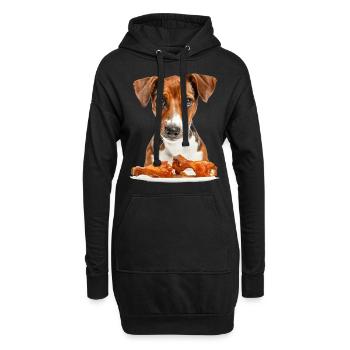 Chien - Sweat-shirt à capuche long Femme - noir - Devant