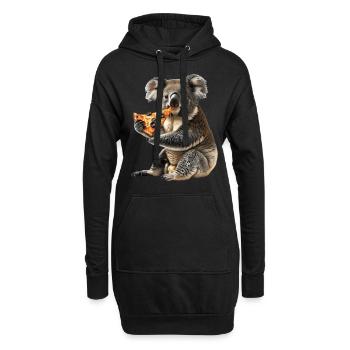 Koala - Hoodie-Kleid - Schwarz - Vorne